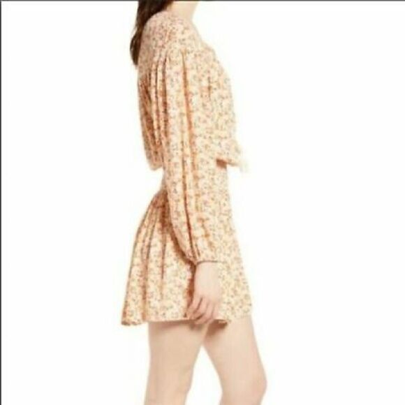 SMOCKED WAIST DITSY FLORAL TASSEL BOHO MINI DRESS SIZE M - Picture 5 of 10